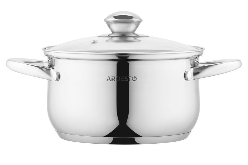 Кастрюля Ardesto Gemini Gourmet, стеклянная крышка, 2.3 л, нержавеющая сталь AR1923GSS фото