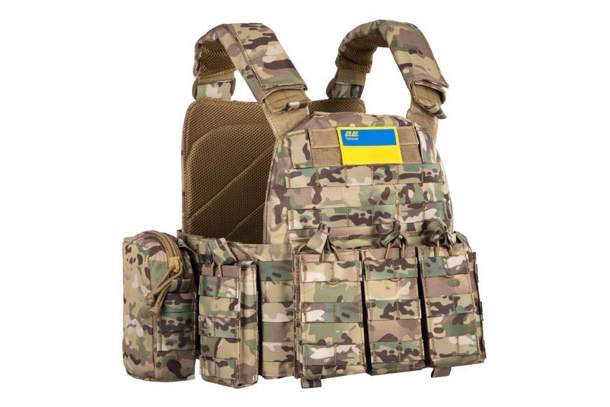 Плитоноска 2E Tactical, Тип 5, с карманами для боковой защиты, камуфляж 2E-MILPLACARTYPE5-Y2-CC фото