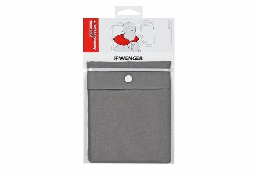 Подушка надувна Wenger Inflatable Neck Pillow, сіра 604585 фото