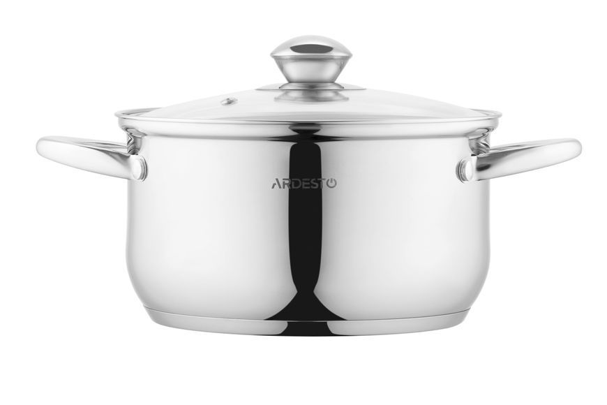 Кастрюля Ardesto Gemini Gourmet, стеклянная крышка, 3.2 л, нержавеющая сталь AR1932GSS фото