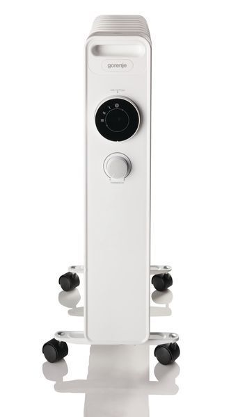 Обігрівач оливний Gorenje, 15м2, 2000Вт, механічне управління, 9 секцій, білий OR2000M фото