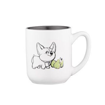 Чашка Ardesto Corgi, 380мл, кераміка, біло-сірий AR3054 фото