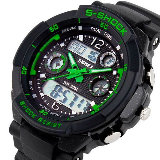 Дитячий годинник Skmei S-Shock Green 0931 0931 фото