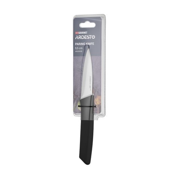 Кухонный нож для овощей ARDESTO Gemini Gourmet, 9.5см, нержавеющая сталь, пластик, черный AR2035SB фото