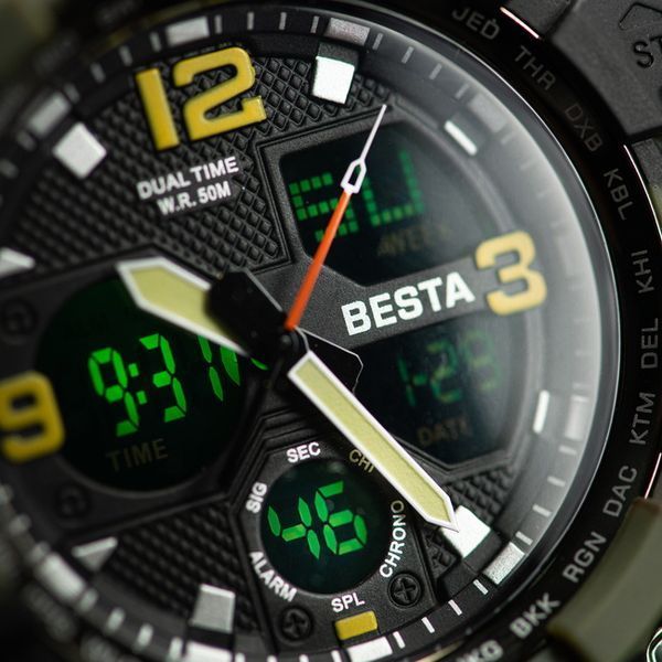 Годинник Besta Life Pro Khaki с компасом 1529 фото