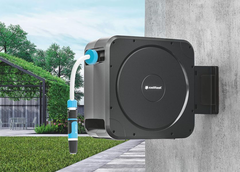 Котушка зі шлангом Cellfast ERGO автоматична 20м+2м шланга 1/2" комплект конекторів та зрошувач ERGO 55-410 фото