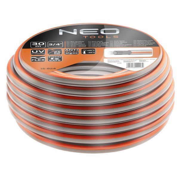 Шланг садовий Neo Tools Optima, 3/4", 30м, 4 шари, до 25 Бар, -20&hellip;+60&deg;C 15-824 фото