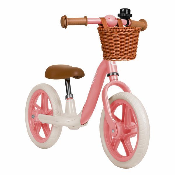 Беговел Lionelo Alex Plus Pink Rose &mdash; Розовый детский беговел от 3 лет, с корзинкой и звонком, колеса EVA 82360244 фото