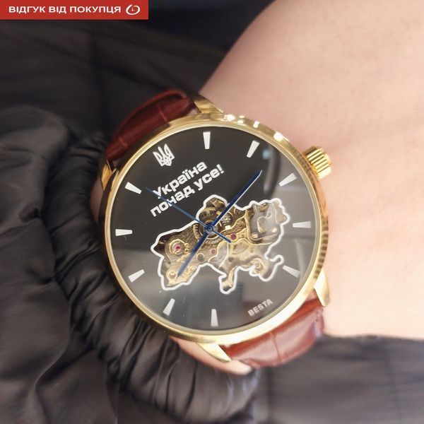 Besta Skeleton Gold Black Dial 2119 фото