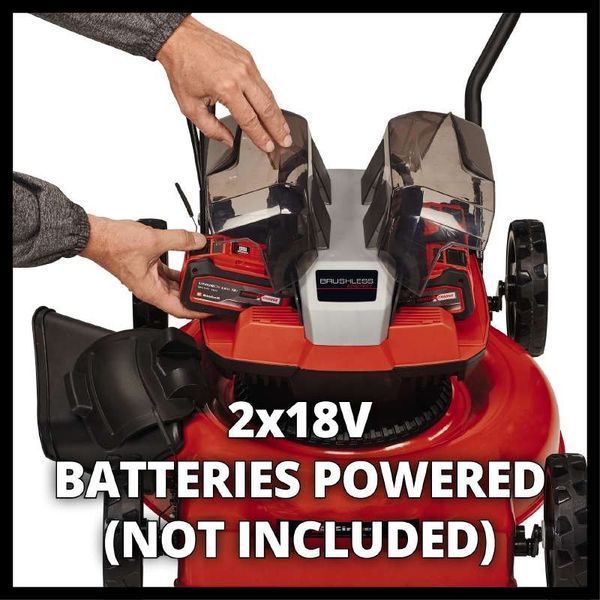 Газонокосарка акумуляторна Einhell GE-CM 36/48 Li M - Solo, 36В, PXC, 48 см, 30-75 мм, без травозбірника, мульчування, 16.9 кг (без АКБ і ЗП) 3413054 фото