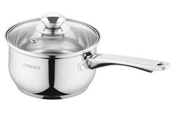 Ковш Ardesto Gemini Gourmet, стеклянная крышка, 1.6 л, нержавеющая сталь AR1916GSS фото