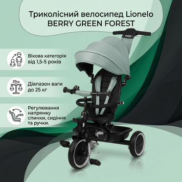 Детский трехколесный велосипед Lionelo BERRY GREEN FOREST 82370123 фото