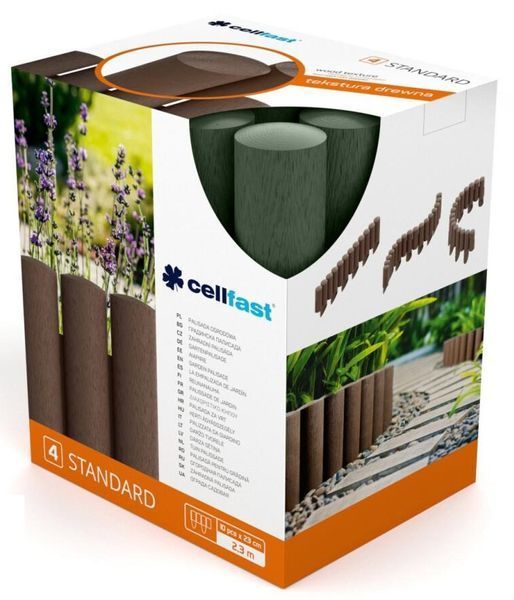 Газонное ограждение Cellfast STANDARD, 4 элемента, 2.3м, зеленый 34-042 фото