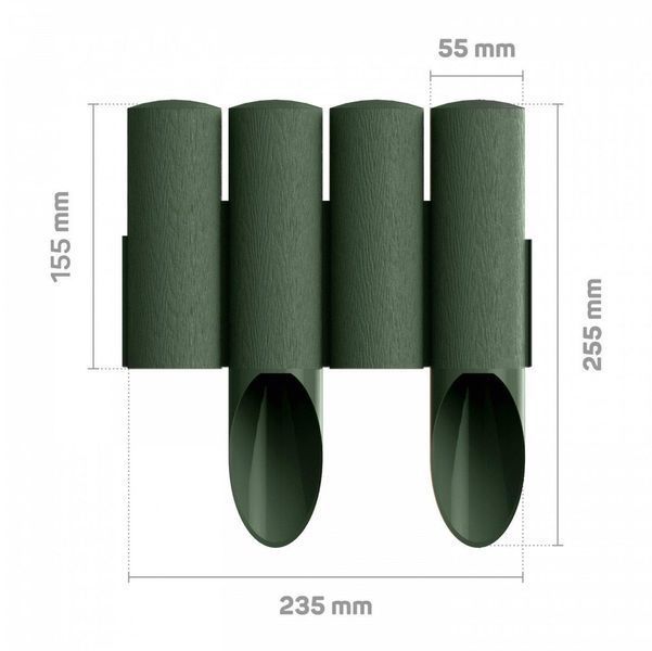 Газонное ограждение Cellfast STANDARD, 4 элемента, 2.3м, зеленый 34-042 фото