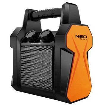 Тепловая пушка электрическая Neo Tools, 3кВт, 30м кв, 210м куб/час, керамический нагревательный элемент (PTC), переносная, черный 90-061 фото