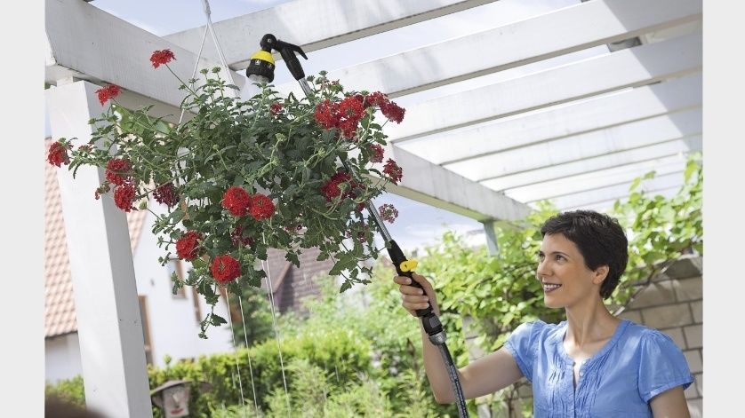 Ороситель ручной Karcher "Plus", Штанга для полива, душ садовый, 6 режимов, поворотное основание 2.645-158.0 фото