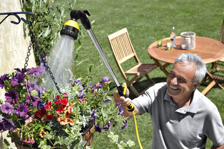 Ороситель ручной Karcher "Plus", Штанга для полива, душ садовый, 6 режимов, поворотное основание 2.645-158.0 фото