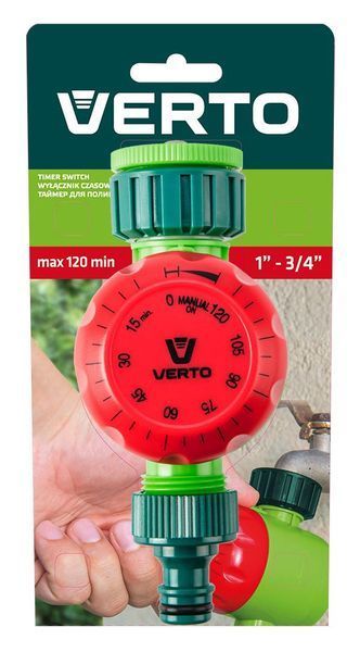 Таймер для полива Verto, 1/2"-3/4", механический, до 120 мин. 15G750 фото