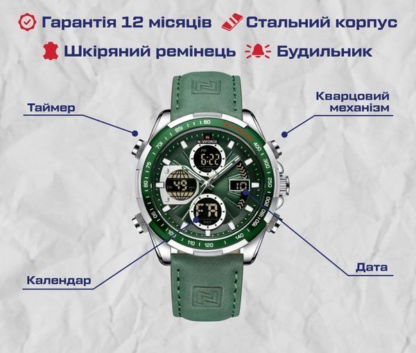 Naviforce Fly Army Hook Green, 2 ремешка 2130 фото