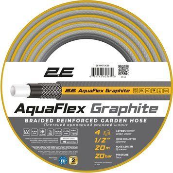 Шланг садовый 2E AquaFlex Graphite 1/2" 20м 4 слоя 20бар -10+50&deg;C 2E-GHC12C20 фото