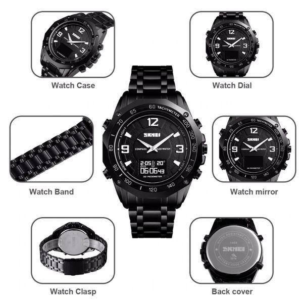 Годинник Skmei Kompass PRO Black 1465 фото