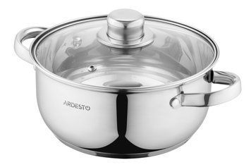 Кастрюля Ardesto Gemini Gourmet, стеклянная крышка, 2.7 л, нержавеющая сталь AR1926BC фото