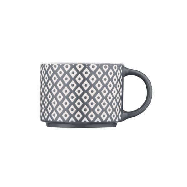 Чашка Ardesto Weaving E, 330мл, порцеляна, біло-чорний AR3473E фото