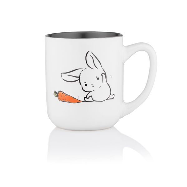Чашка Ardesto Bunny, 380мл, керамика, бело-серый AR3056 фото