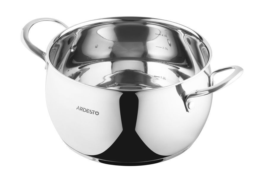 Кастрюля Ardesto Gemini, стеклянная крышка, 5 л, нержавеющая сталь AR4350GB фото