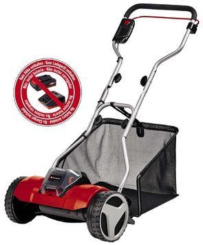 Газонокосилка акум ручная Einhell GE-HM 18/38 Li-Solo, 18В, PXC, 38 см, 45 л, 14-38 мм 3414200 фото