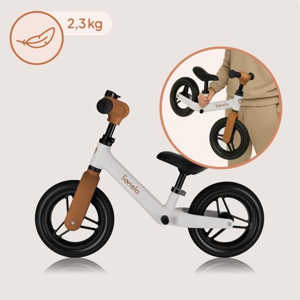 Беговел Lionelo Toni Beige Sand &mdash; Бежевый детский беговел от 18 месяцев, интегрированная подножка, колеса EVA, легкая рама 108965987 фото