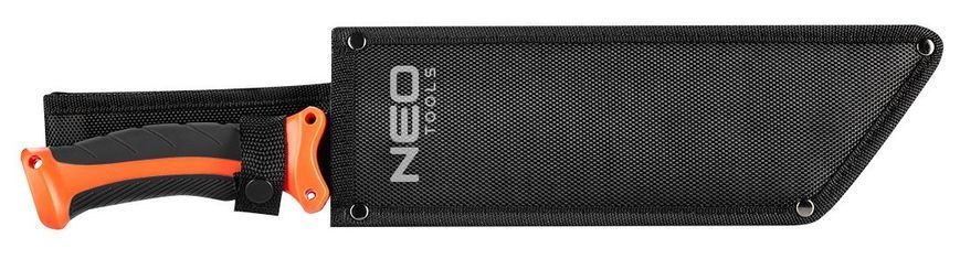 Мачете Neo Tools Full Tang, 400мм, лезо 255мм, рукоятка ABS+TPR, пила на обусі, чохол 63-117 фото