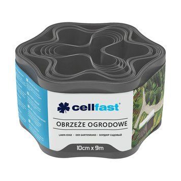 Лента газонная, бордюрная, волнистая Cellfast 10см x 9м, графит 30-051 фото