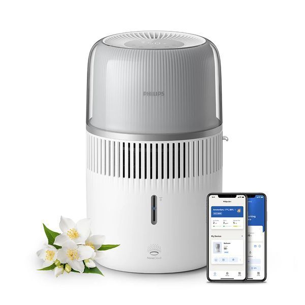 Увлажнитель воздуха традиционное увлажнение Philips Series 5000, 56м2, 4.5л, 400мл/ч, электронное управление, спящий режим, ночник, белый HU5710/00 фото
