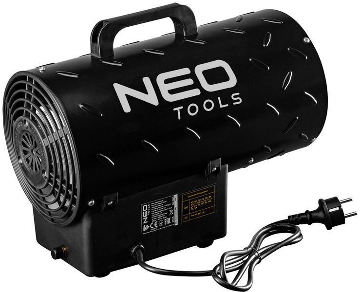 Тепловая пушка газовая Neo Tools, 15кВт, 150м кв, 580м куб/час, черный 90-083 фото