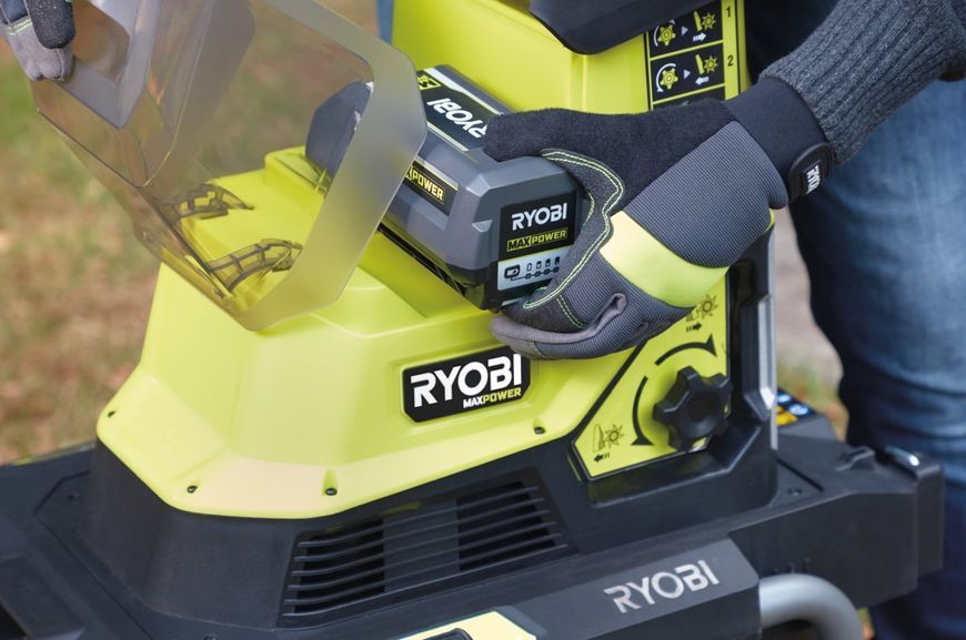 Подрібнювач садовий акумуляторний Ryobi Max Power RY36SHX40-0 36В 40мм 55л 18кг (без АКБ та ЗУ) фреза низькошумний 5133005451 фото