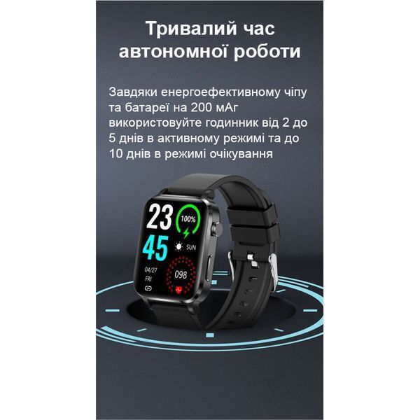 Смарт-годинник Smart F100 Black 1184 фото