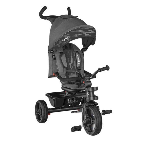 Детский трехколесный велосипед Lionelo HAARI Stone Grey 3в1 с родительской ручкой и поворотным сиденьем 21201459 фото
