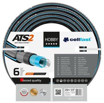 Шланг садовий Cellfast HOBBY ATS 1/2", 25м, 6 шарів, до 30 Бар, -20&hellip;+60&deg;C 16-200 фото