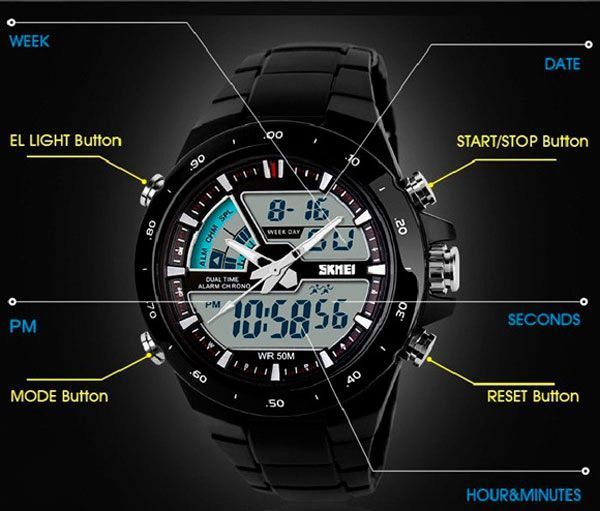 Часы Skmei Shark Black 1016 1016 фото
