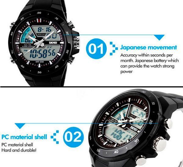 Часы Skmei Shark Black 1016 1016 фото