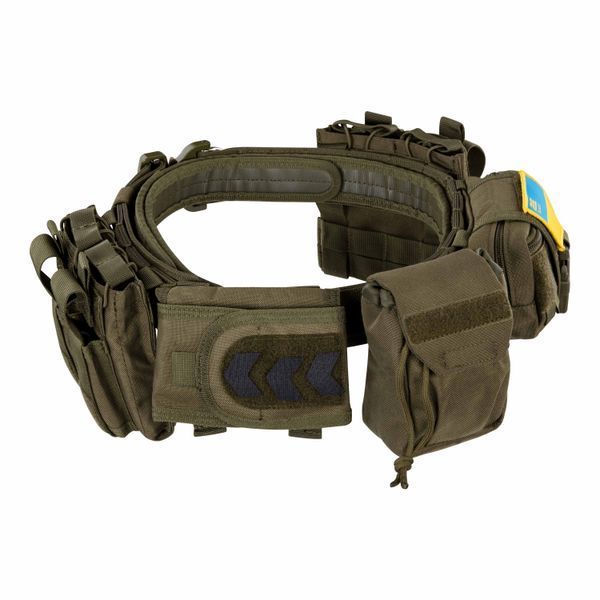Тактичний пасок з 5-ма підсумками, зелений 2E Tactical 2E-MILTACBELT-Y5PCH-OG фото