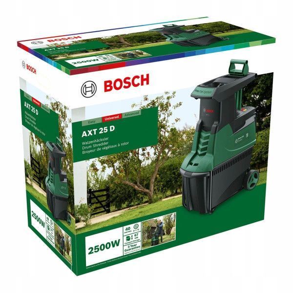 Подрібнювач садовий Bosch AXT 25 D 2500Вт 40мм 31.3кг фреза низькошумний 0.600.803.103 фото