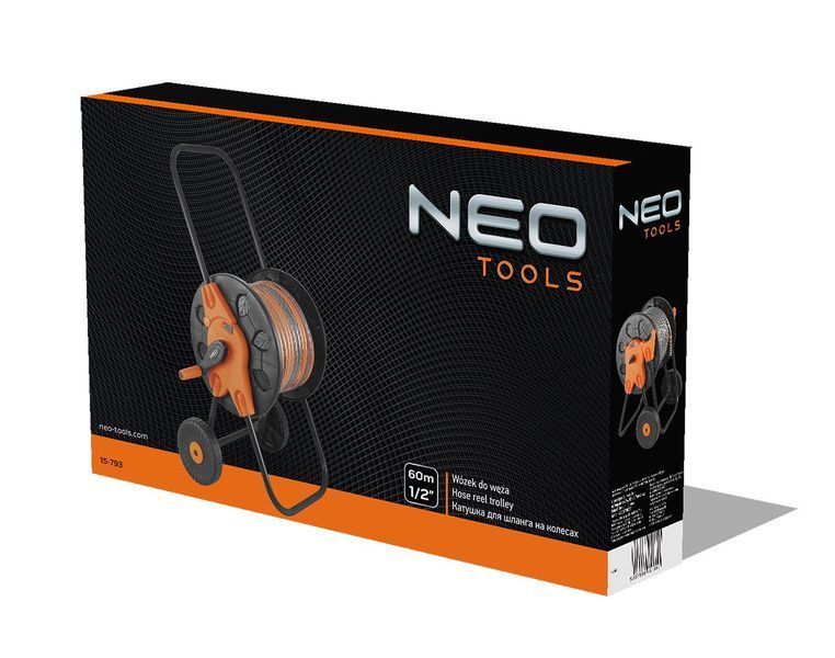 Котушка для шланга на колесах Neo Tools 60м 1/2" 20м 3/4" 15-793 фото