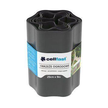Лента газонная, бордюрная, волнистая Cellfast 25см x 9м, графит 30-054 фото