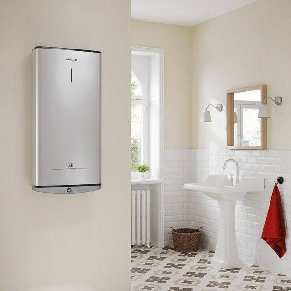 Водонагреватель электрический плоский слим Ariston VELIS TECH 50 EU, 50л, 2*1,5кВт, универсальный монтаж, электронное управление, B, Италия, Серый 3100917 фото