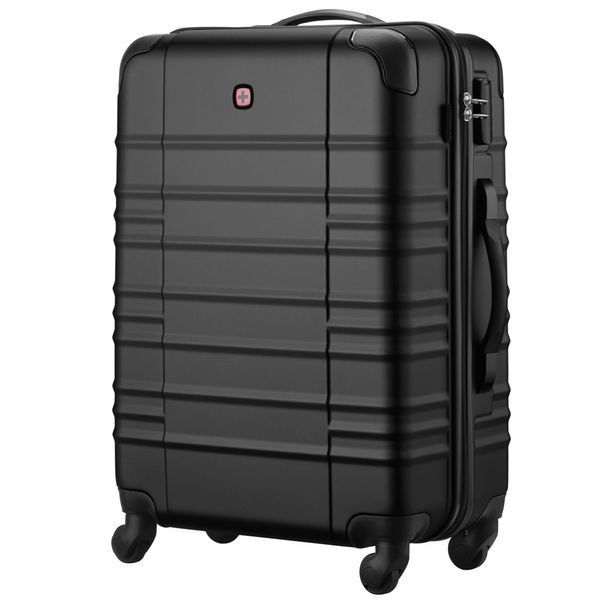 Чемодан Wenger Amplar, средний, пластик, 4 колеса, черный 653146 фото