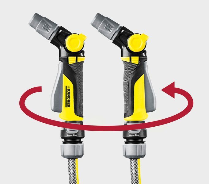 Ороситель ручной Karcher "Plus", пистолетный, поворотная рукоятка, регулировка напора воды, регулировка формы струи воды 2.645-268.0 фото