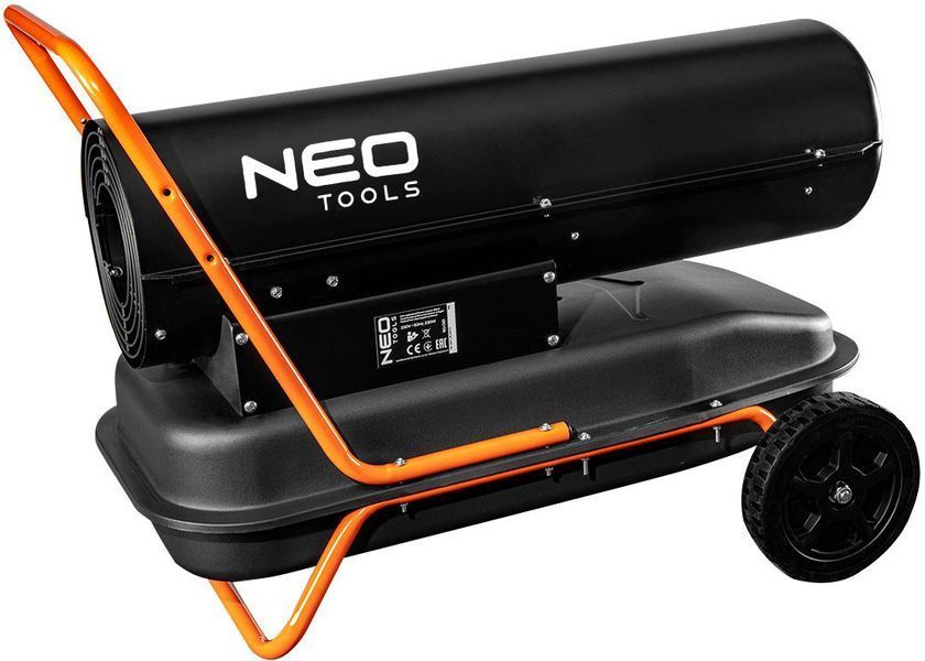 Тепловая пушка дизель/керосин, прямого нагрева Neo Tools, 30кВт, 420м кв, 750м куб/ч, колеса, IPX4, черный 90-081 фото